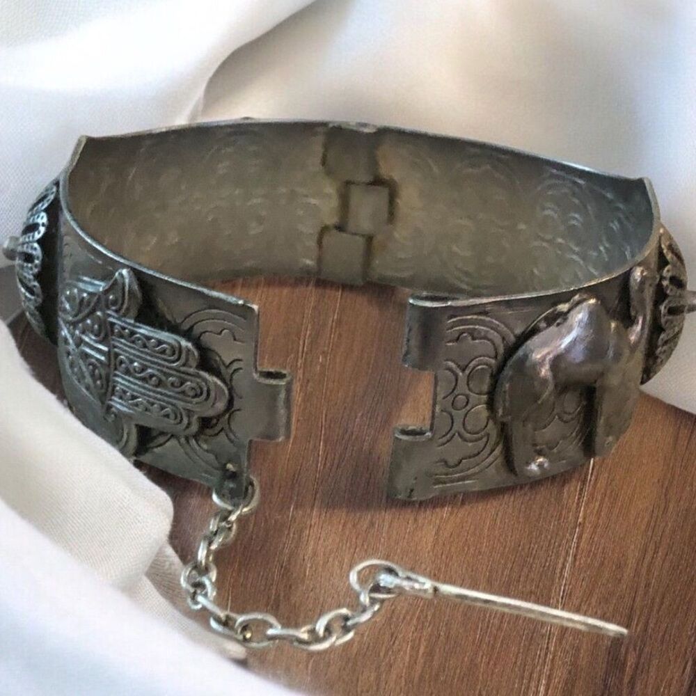 Vintage Berber Hamsa Camel Pin Clasp Bracelet